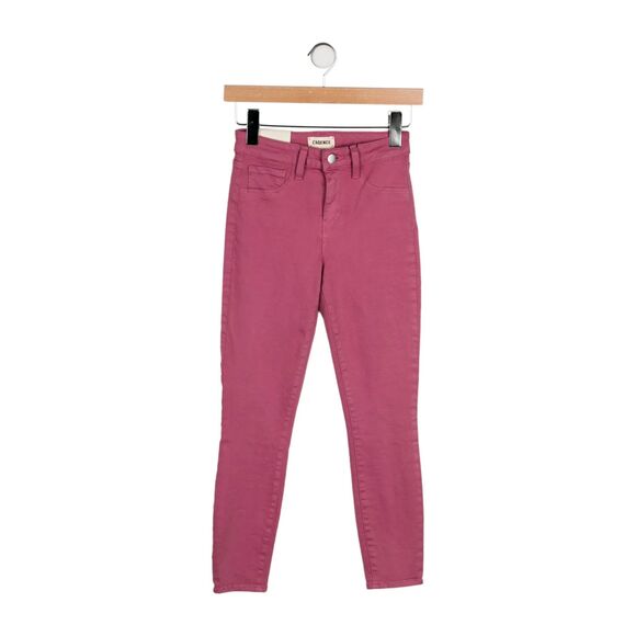 L'Agence Jeans Skinny Leg Stretch Denim Jeans Mid-High Rise Rose Pink sz 23-25 - Picture 1 of 3